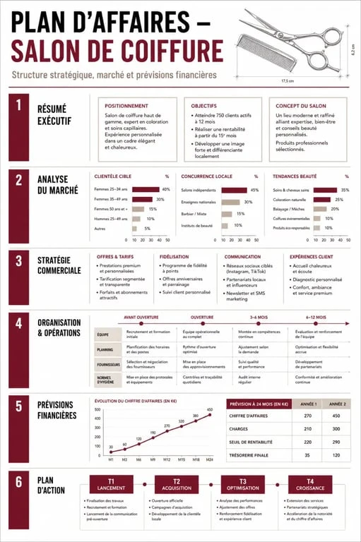 Structure d'un business plan pour salon de coiffure