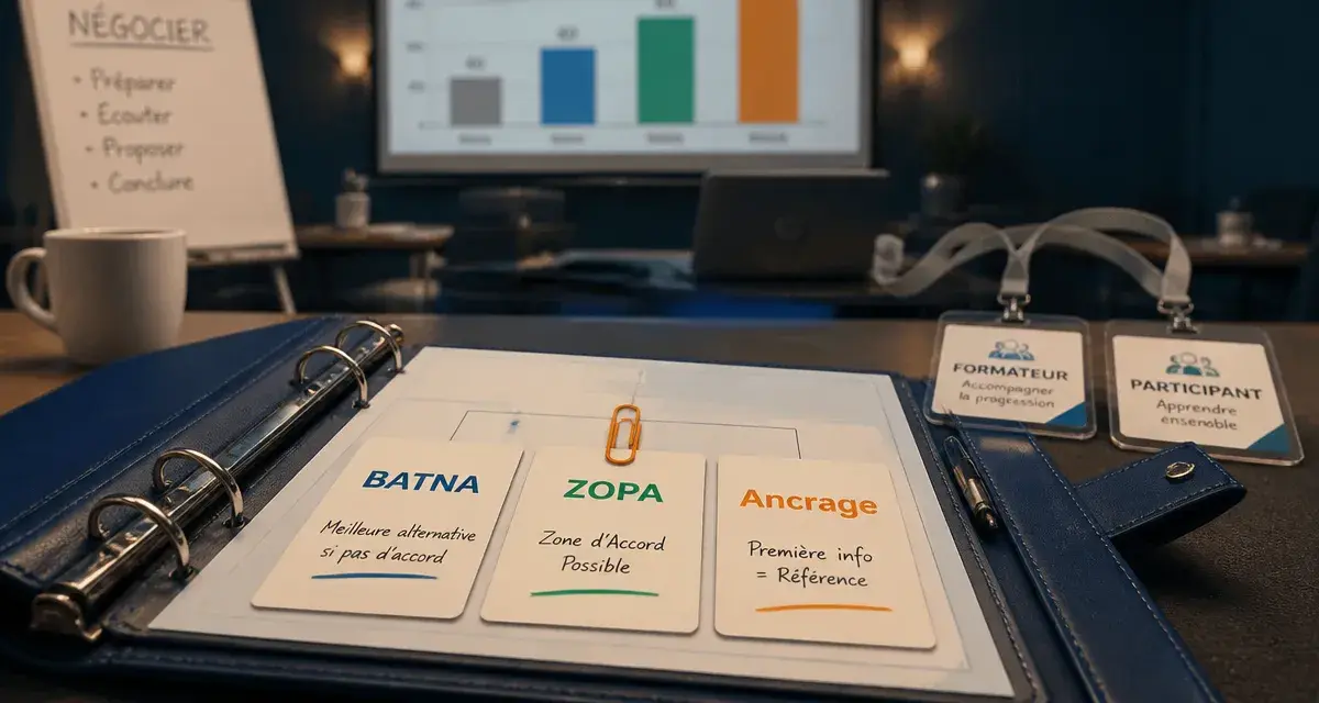 Formation en négociation : classeur BATNA, ZOPA et ancrage pour économiser 2,4 M€
