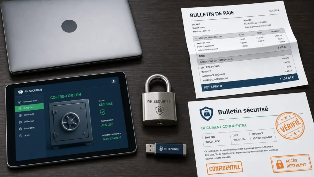 Logiciel distribution de paie : coffre-fort sécurisé RGPD