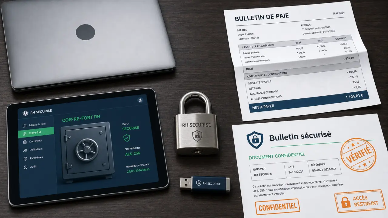 Logiciel distribution de paie : coffre-fort sécurisé RGPD