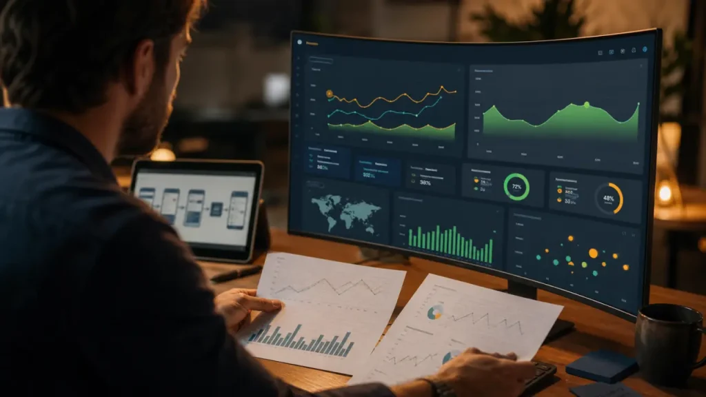 Responsable e commerce analysant KPIs e-commerce