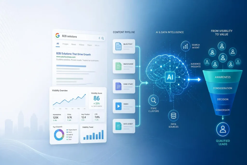 Visibilité digitale B2B en 2024 : SEO, contenus et IA