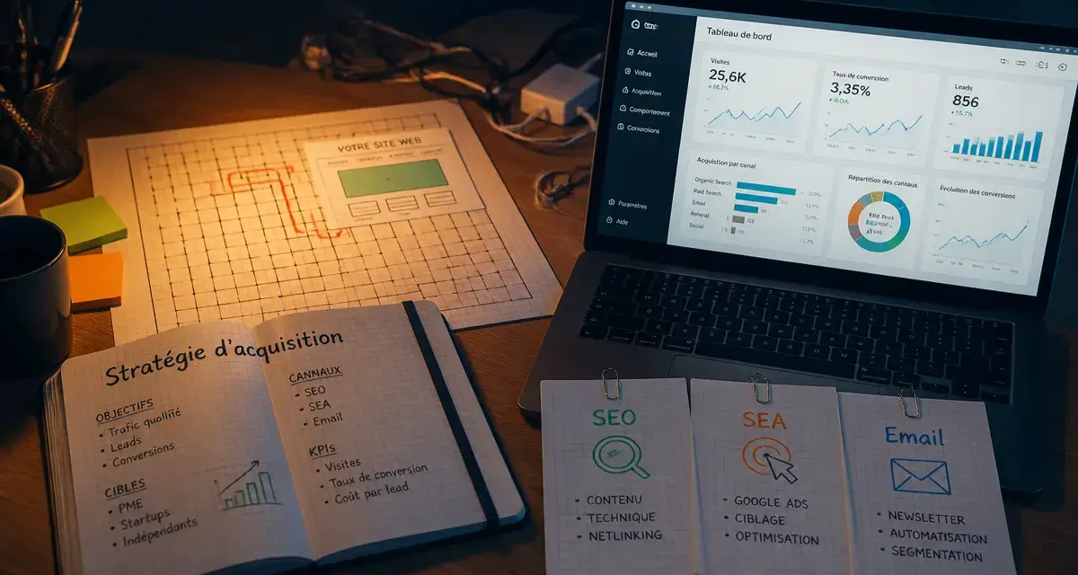 Canaux d’acquisition exemple : stratégie multi-canaux ou focus