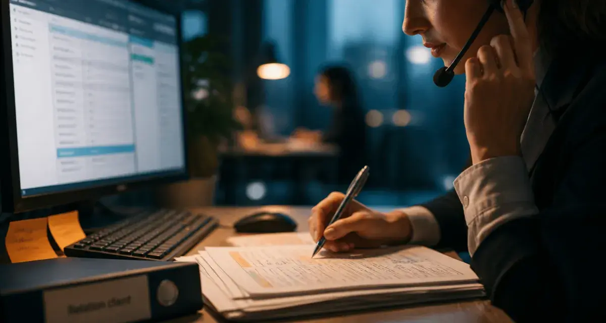 Chargé de relation client au bureau, dossier et CRM