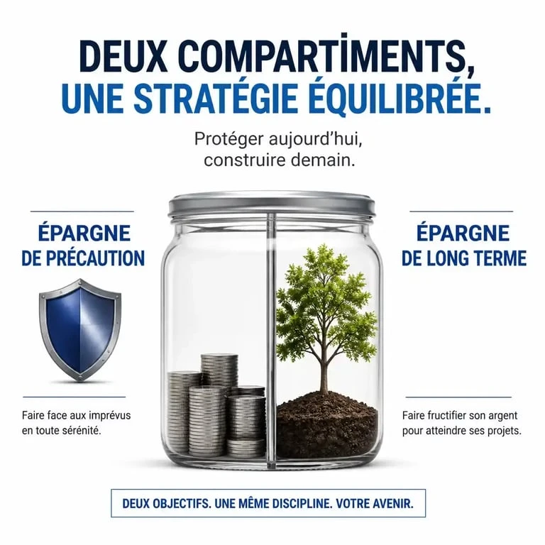 Stratégie d'épargne : répartition entre épargne de précaution et investissement long terme