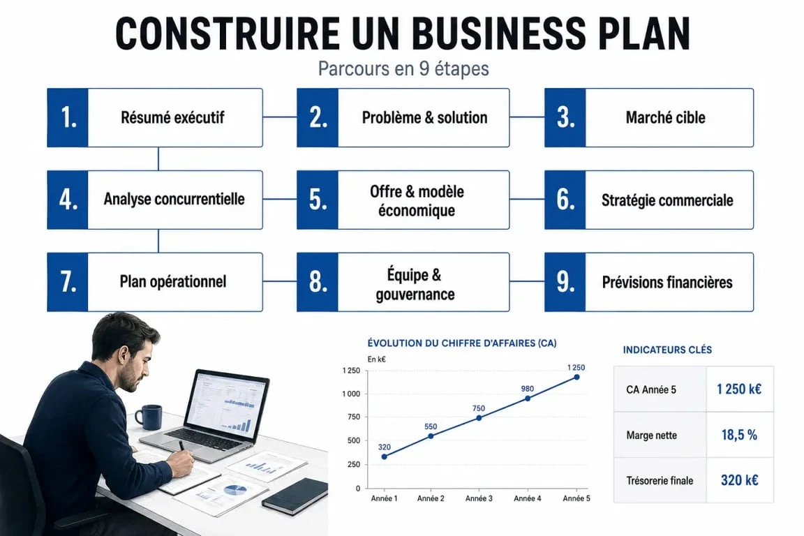 how to write a business plan step by step : vue d’ensemble des 9 sections essentielles d’un business plan