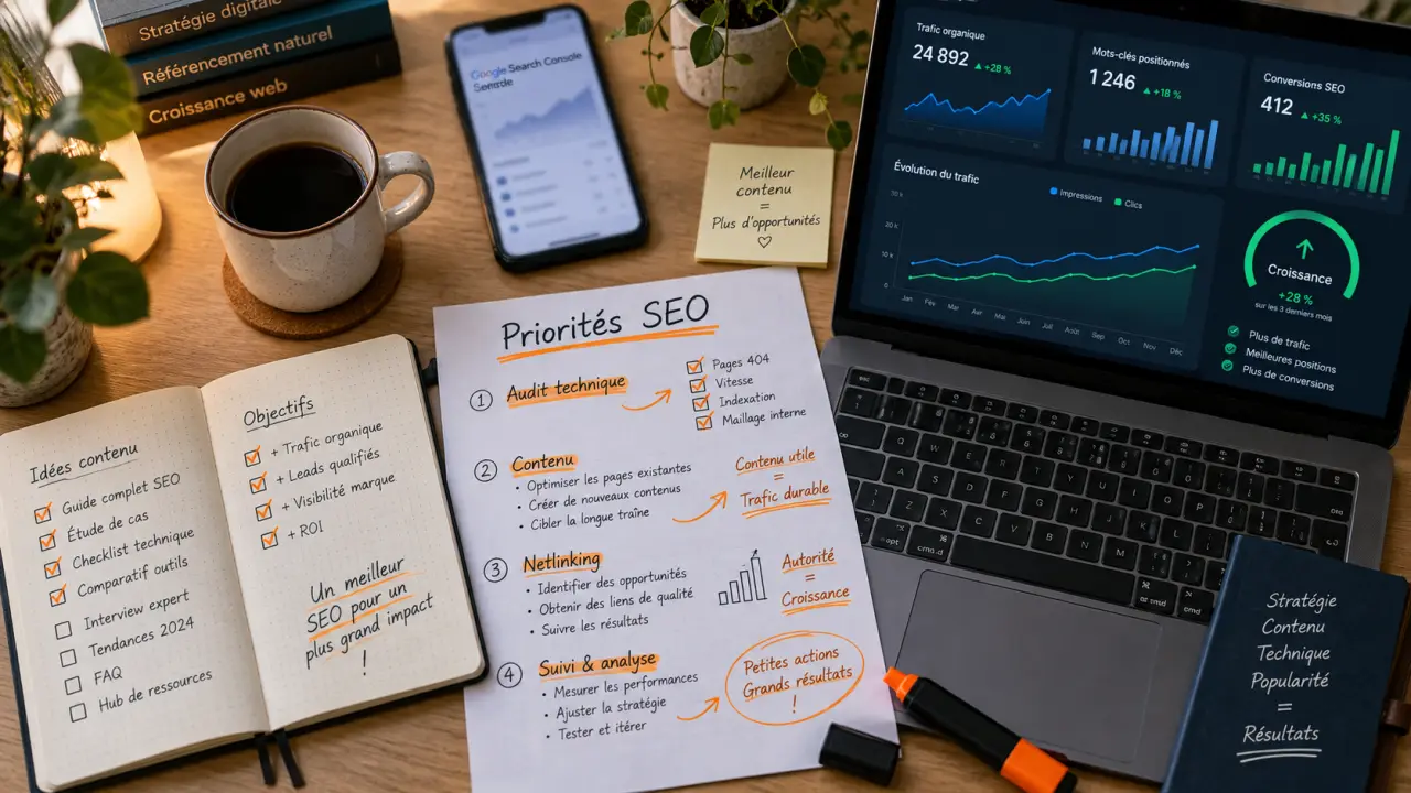 Logiciel referenceur : priorités SEO, visibilité et trafic