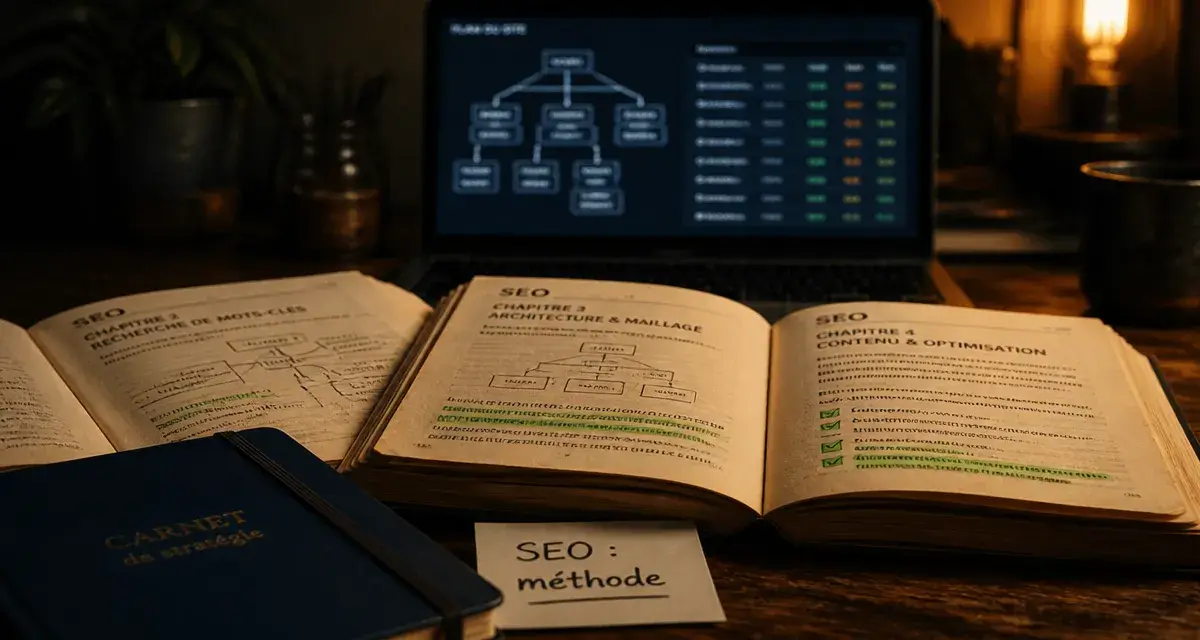 Livres SEO : méthode sur bureau
