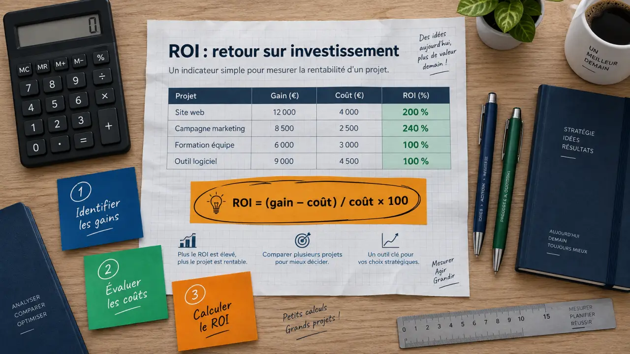 r o i def ROI retour sur investissement calcul gain coût