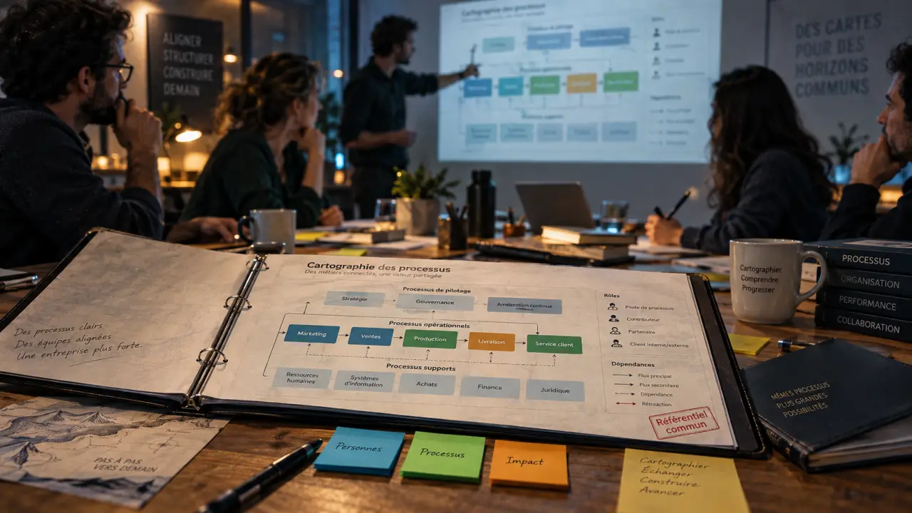 Cartographie entreprise : carte de dépendances et processus en atelier
