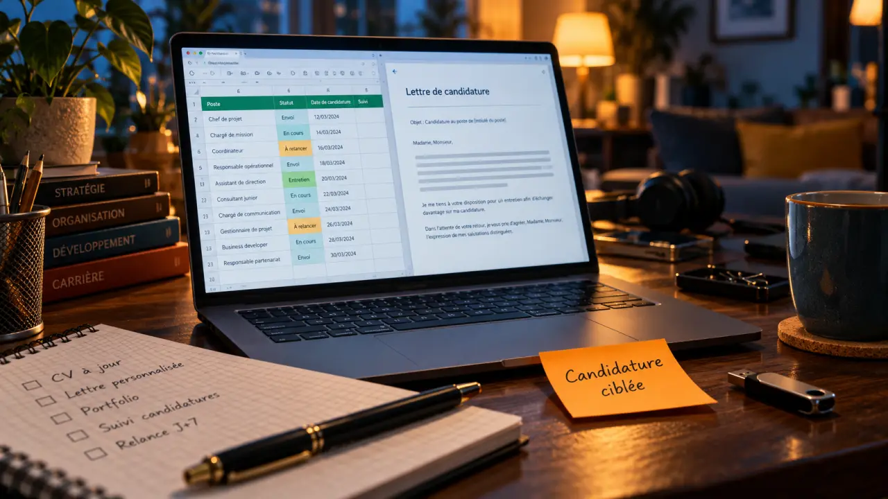 Metier en ligne : candidature ciblée sur ordinateur et formulaire